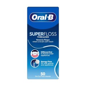 Oral-B Super Floss zobu diegs tiltiem, breketēm un implantiem (50m)