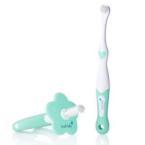 Brush-Baby Pirmā zobu birstīte un smaganu birstīte (komplekts) 0-18 mēneši